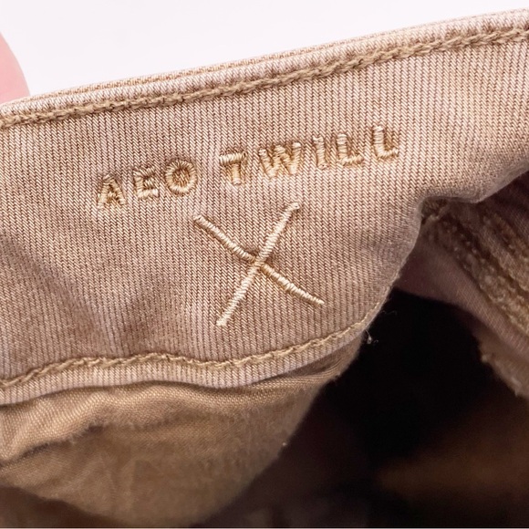 American Eagle Outfitters Super Stretch Twill X Midi Shorts Khaki Tan Size 6 - Picture 6 of 9